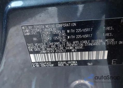 2015 Toyota Rav4 Xle from USA, damaged, VIN JTMRFREV0FJ050673